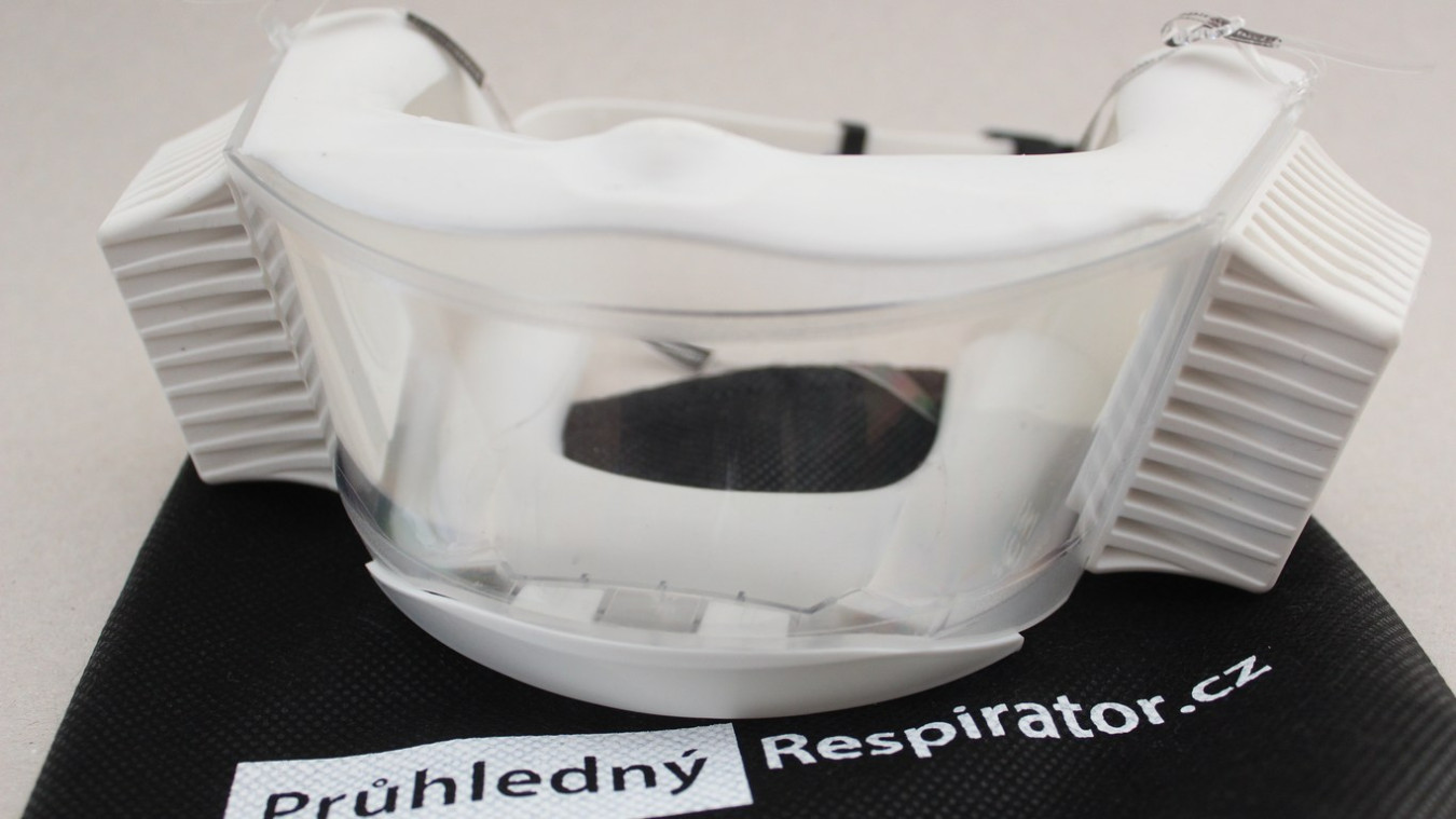 Průhledný respirátor PR21 – bílý